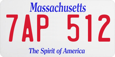 MA license plate 7AP512
