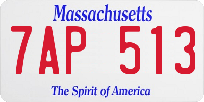 MA license plate 7AP513