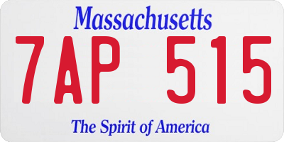 MA license plate 7AP515