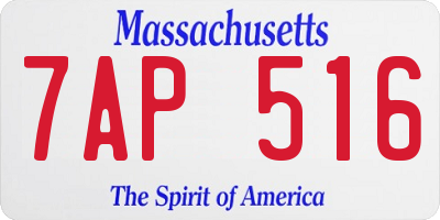 MA license plate 7AP516