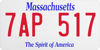 MA license plate 7AP517