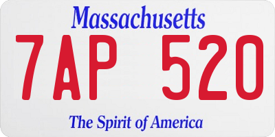 MA license plate 7AP520