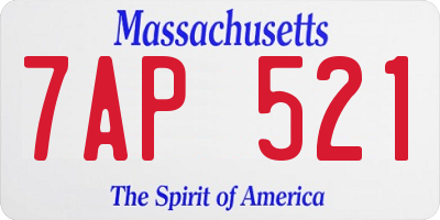 MA license plate 7AP521