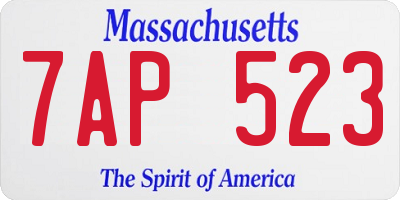 MA license plate 7AP523