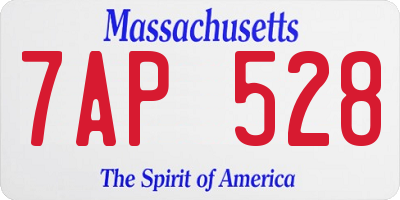MA license plate 7AP528