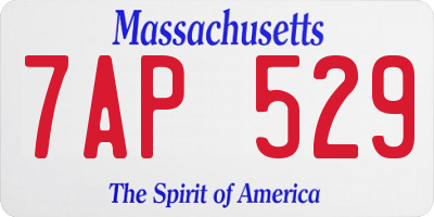 MA license plate 7AP529
