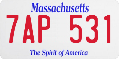 MA license plate 7AP531