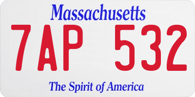 MA license plate 7AP532