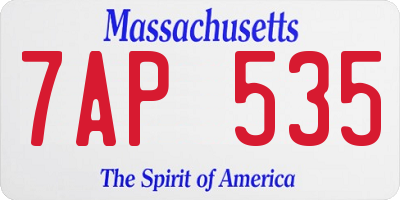 MA license plate 7AP535