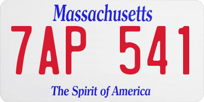 MA license plate 7AP541
