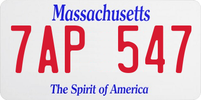 MA license plate 7AP547