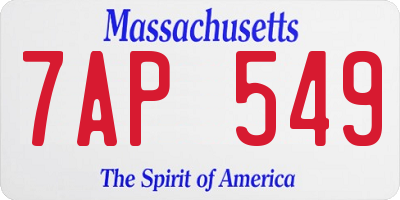 MA license plate 7AP549