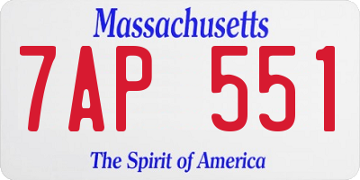 MA license plate 7AP551