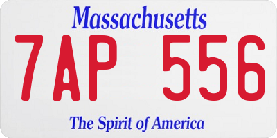 MA license plate 7AP556