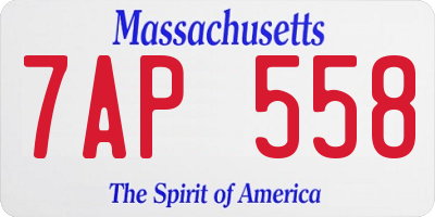 MA license plate 7AP558