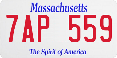 MA license plate 7AP559