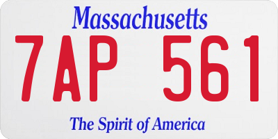 MA license plate 7AP561