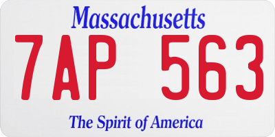 MA license plate 7AP563
