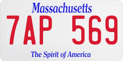 MA license plate 7AP569
