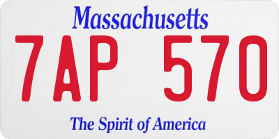 MA license plate 7AP570