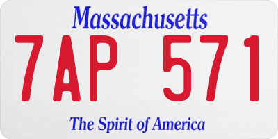 MA license plate 7AP571