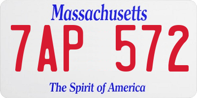 MA license plate 7AP572