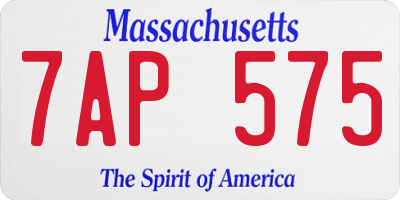 MA license plate 7AP575