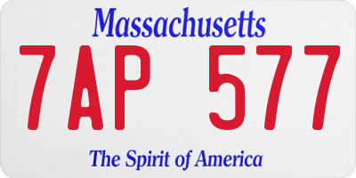 MA license plate 7AP577