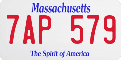 MA license plate 7AP579