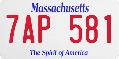 MA license plate 7AP581