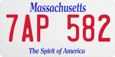 MA license plate 7AP582