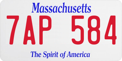 MA license plate 7AP584