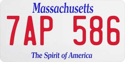 MA license plate 7AP586