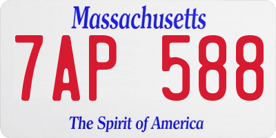 MA license plate 7AP588