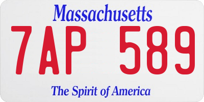 MA license plate 7AP589