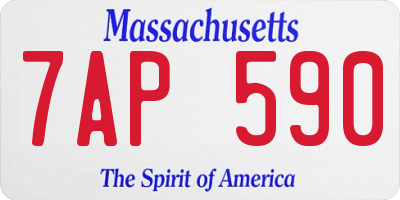 MA license plate 7AP590