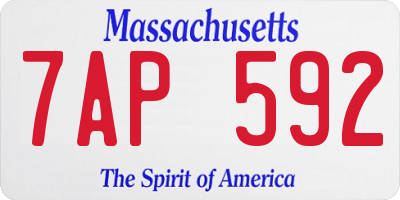 MA license plate 7AP592