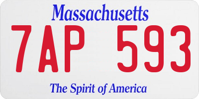 MA license plate 7AP593