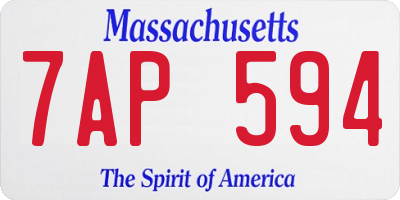 MA license plate 7AP594