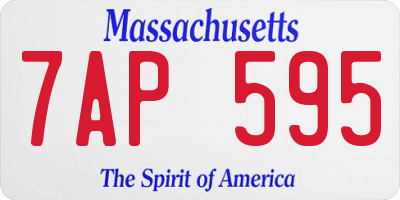 MA license plate 7AP595
