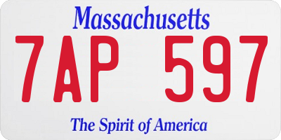 MA license plate 7AP597