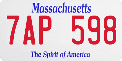 MA license plate 7AP598