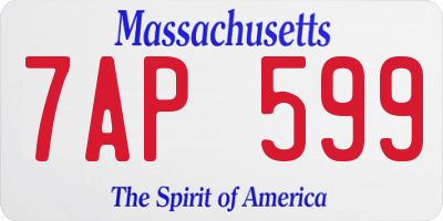 MA license plate 7AP599