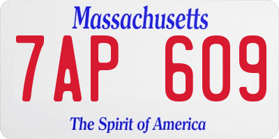 MA license plate 7AP609