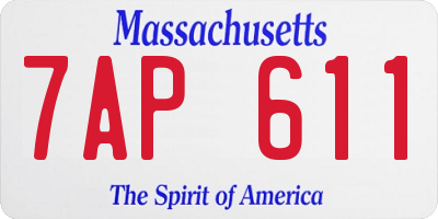 MA license plate 7AP611