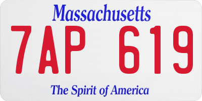 MA license plate 7AP619