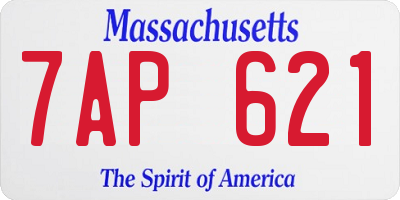 MA license plate 7AP621