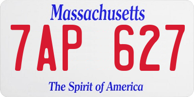 MA license plate 7AP627