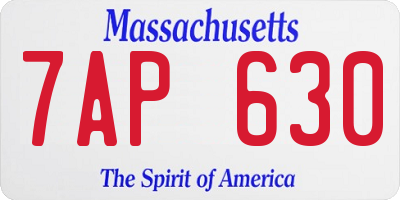 MA license plate 7AP630