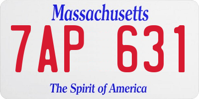 MA license plate 7AP631